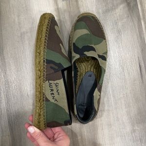 Saint Laurent Signature Camo Canvas Espadrilles